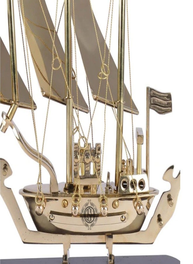 DSH Pure Brass Ship/Boat/Titanic with Wooden Base, Showpiece Item, Perfect for Home Decoration and Gifting, 12 inch (12") - Image 3